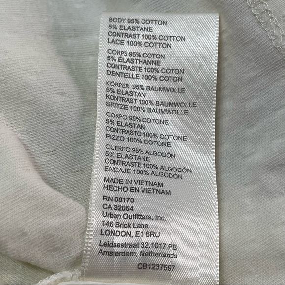 Free People NWT Moonglow Brunch Date Henley Cream Ivory Blouse Crop Top Size S - Picture 12 of 12